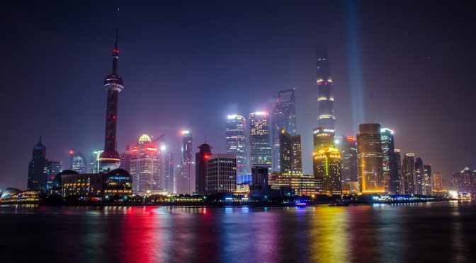 One of the most romantic sights in China, the Bund area at night.